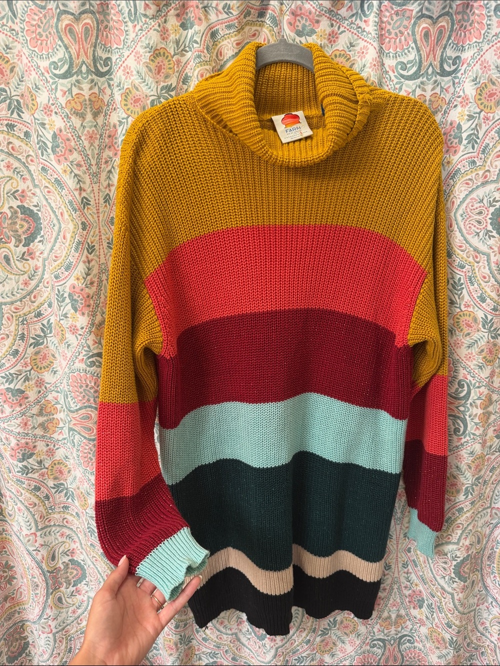 Farm Rio Boldly Striped Sweater Dress